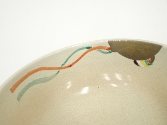 道具 ] - 道具 膳所焼 岩崎新定造 色絵鈴茶碗（共箱） | ネット